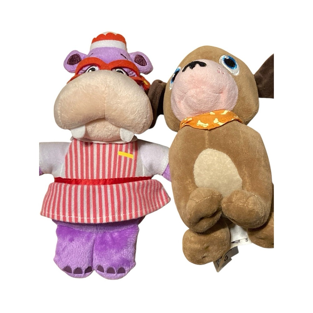 Disney Junior Doc McStuffins Plush Lot Findo Dog & Hallie Hippo Nurse